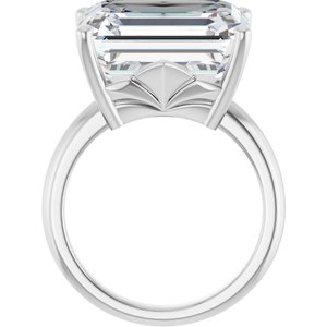 Sterling Silver 15x13 mm Emerald Ring Mounting – image 3