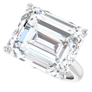 14K White Gold 15x13 mm Emerald Ring Mounting – image 8