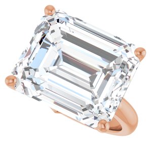 10K Rose Gold 15x13 mm Emerald Ring Mounting – image 8