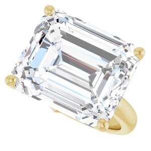 10K Yellow Gold 15x13 mm Emerald Ring Mounting – image 8