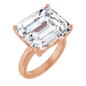 10K Rose Gold 15x13 mm Emerald Ring Mounting