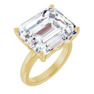 10K Yellow Gold 15x13 mm Emerald Ring Mounting