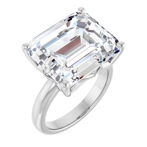 18K Palladium White Gold 15x13 mm Emerald Ring Mounting