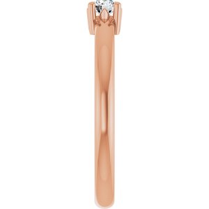 14K Rose Gold 3.4 mm Round Ring Mounting – image 7