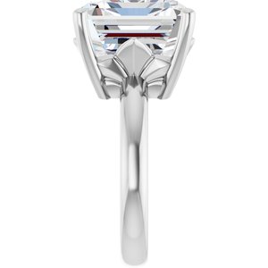 14K White Gold 15x13 mm Emerald Ring Mounting – image 7