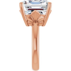 10K Rose Gold 15x13 mm Emerald Ring Mounting – image 7
