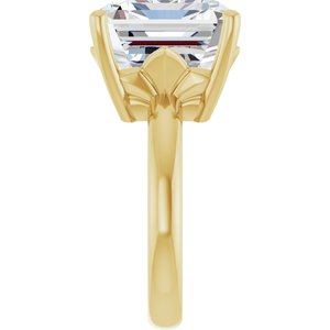10K Yellow Gold 15x13 mm Emerald Ring Mounting – image 7
