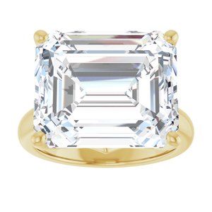 10K Yellow Gold 15x13 mm Emerald Ring Mounting – image 5