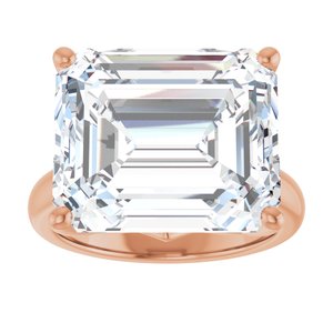 10K Rose Gold 15x13 mm Emerald Ring Mounting – image 5