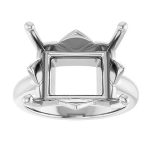 Continuum Sterling Silver 15x13 mm Emerald Ring Mounting – image 6