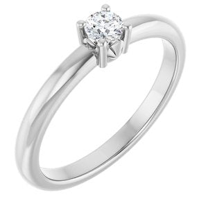 18K Palladium White Gold 3.4 mm Round Ring Mounting