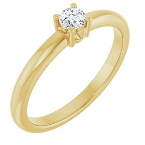 10K Yellow Gold 3.4 mm Round Ring Mounting