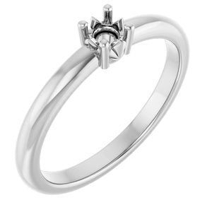 18K X1 White Gold 3.4 mm Round Ring Mounting – image 2