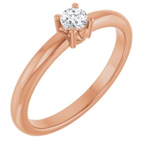 18K Rose Gold 3.4 mm Round Ring Mounting