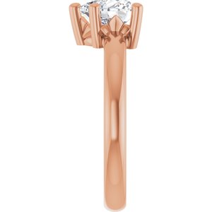 14K Rose Gold 7x7 mm Heart Ring Mounting – image 7