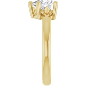18K Yellow Gold 7x7 mm Heart Ring Mounting – image 7