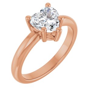 18K Rose Gold 7x7 mm Heart Ring Mounting