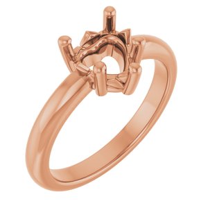 14K Rose Gold 7x7 mm Heart Ring Mounting – image 2