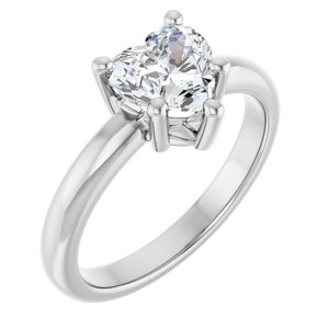 18K White Gold 7x7 mm Heart Ring Mounting