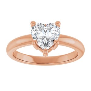 14K Rose Gold 7x7 mm Heart Ring Mounting – image 5