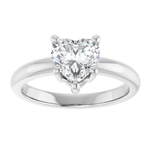 10K X1 White Gold 7x7 mm Heart Ring Mounting – image 5