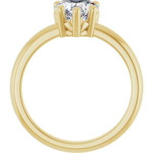 14K Yellow Gold 7x7 mm Heart Ring Mounting – image 3