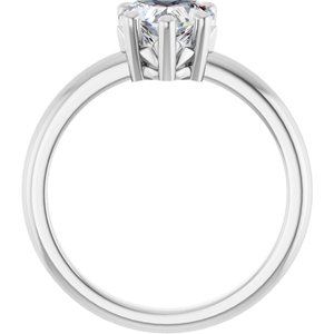 18K X1 White Gold 7x7 mm Heart Ring Mounting – image 3