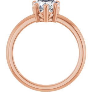 14K Rose Gold 7x7 mm Heart Ring Mounting – image 3