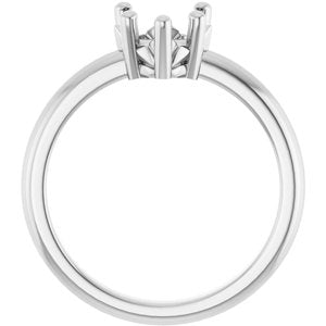 14K White Gold 7x7 mm Heart Ring Mounting – image 4