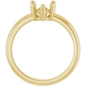 14K Yellow Gold 7x7 mm Heart Ring Mounting – image 4