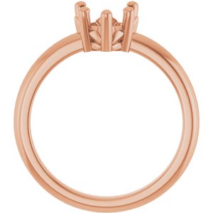 14K Rose Gold 7x7 mm Heart Ring Mounting – image 4