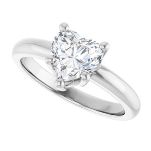 14K White Gold 7x7 mm Heart Ring Mounting – image 8