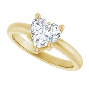 18K Yellow Gold 7x7 mm Heart Ring Mounting – image 8