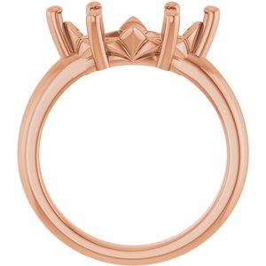 10K Rose Gold 14x7 mm Marquise Ring Mounting – image 4