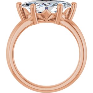 18K Rose Gold 14x7 mm Marquise Ring Mounting – image 3