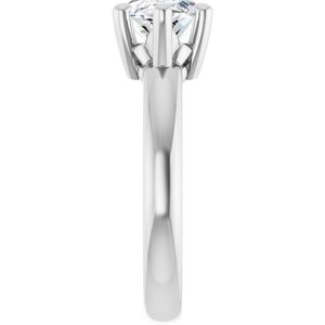 18K X1 White Gold 14x7 mm Marquise Ring Mounting – image 7
