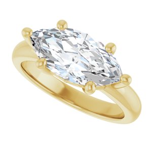 18K Yellow Gold 14x7 mm Marquise Ring Mounting – image 8