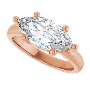 10K Rose Gold 14x7 mm Marquise Ring Mounting – image 8