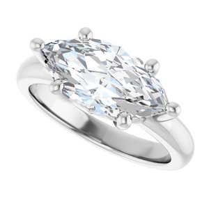 Continuum Sterling Silver 14x7 mm Marquise Ring Mounting – image 8