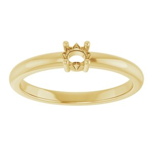 14K Yellow Gold 4x3 mm Oval Ring Mounting – image 6