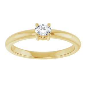 10K Yellow Gold 4x3 mm Oval Ring Mounting – image 5
