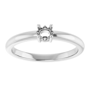 10K White Gold 4x3 mm Oval Ring Mounting – image 6