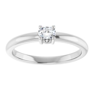 10K White Gold 4x3 mm Oval Ring Mounting – image 5