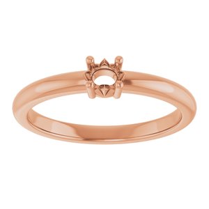 18K Rose Gold 4x3 mm Oval Ring Mounting – image 6