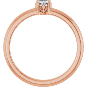 18K Rose Gold 4x3 mm Oval Ring Mounting – image 3