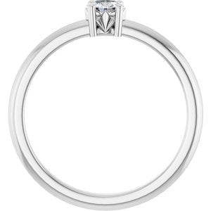 Sterling Silver 4x3 mm Oval Ring Mounting – image 3