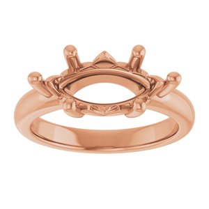 10K Rose Gold 14x7 mm Marquise Ring Mounting – image 6