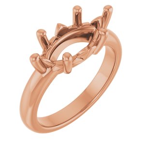 10K Rose Gold 14x7 mm Marquise Ring Mounting – image 2