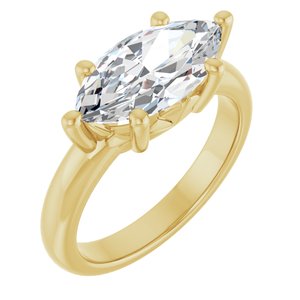 14K Yellow Gold 14x7 mm Marquise Ring Mounting