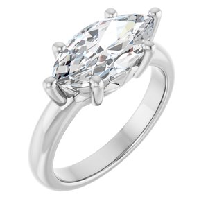 Continuum Sterling Silver 14x7 mm Marquise Ring Mounting